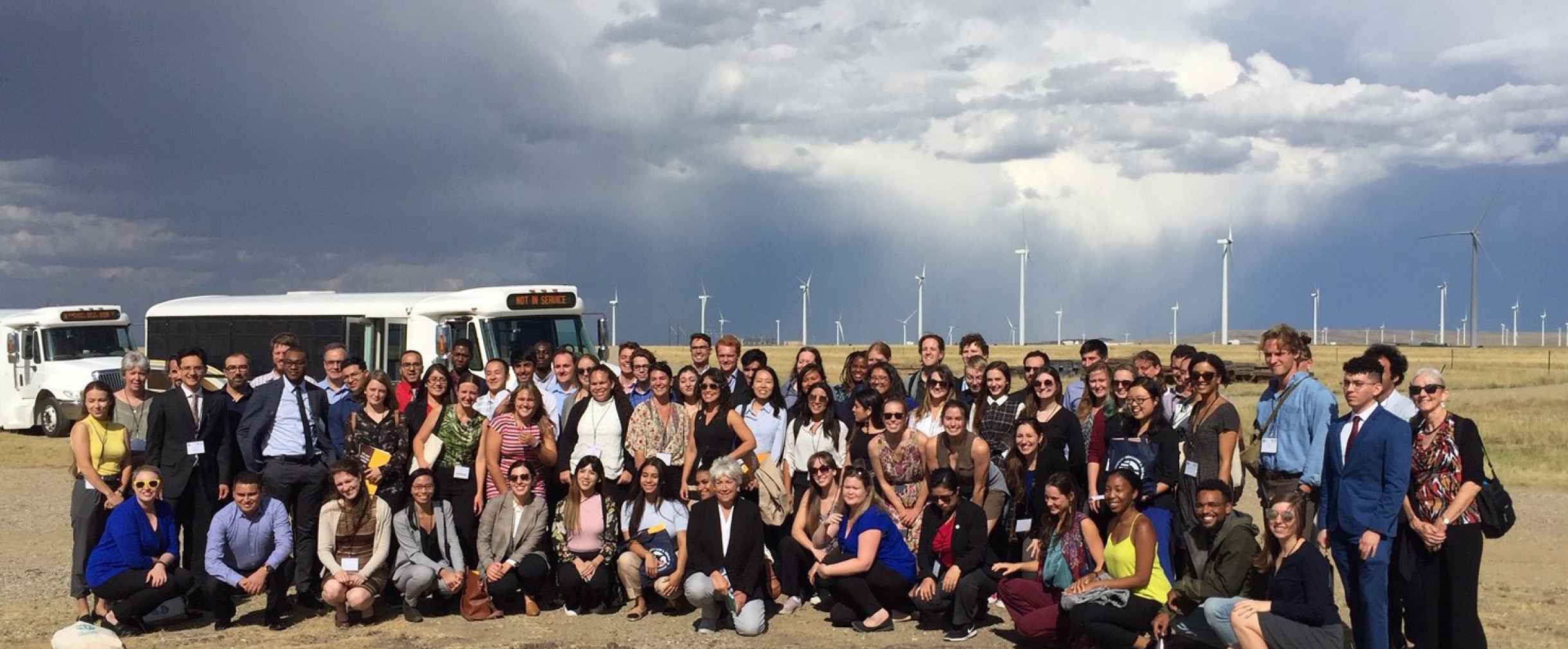Group photo at wind farm